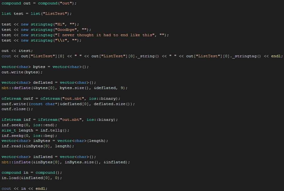 NBT Example Code